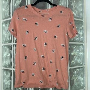 Lucky Brand Peach/Coral Tee with Floral
